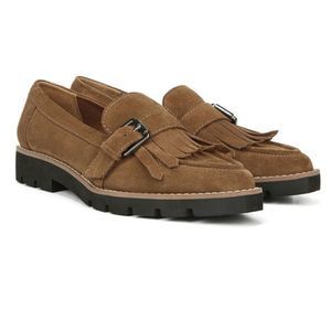Franco Sarto Darius brown fringe suede loafers